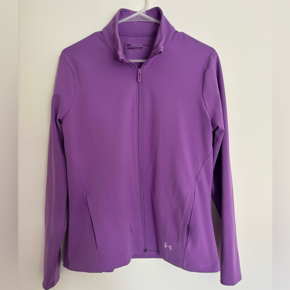 Under Armour Women’s Jacket Size Large Fitted Workout Full Zip Purple